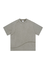 Oversized Raw-Edge Panelled T-Shirt