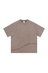 Oversized Raw-Edge Panelled T-Shirt