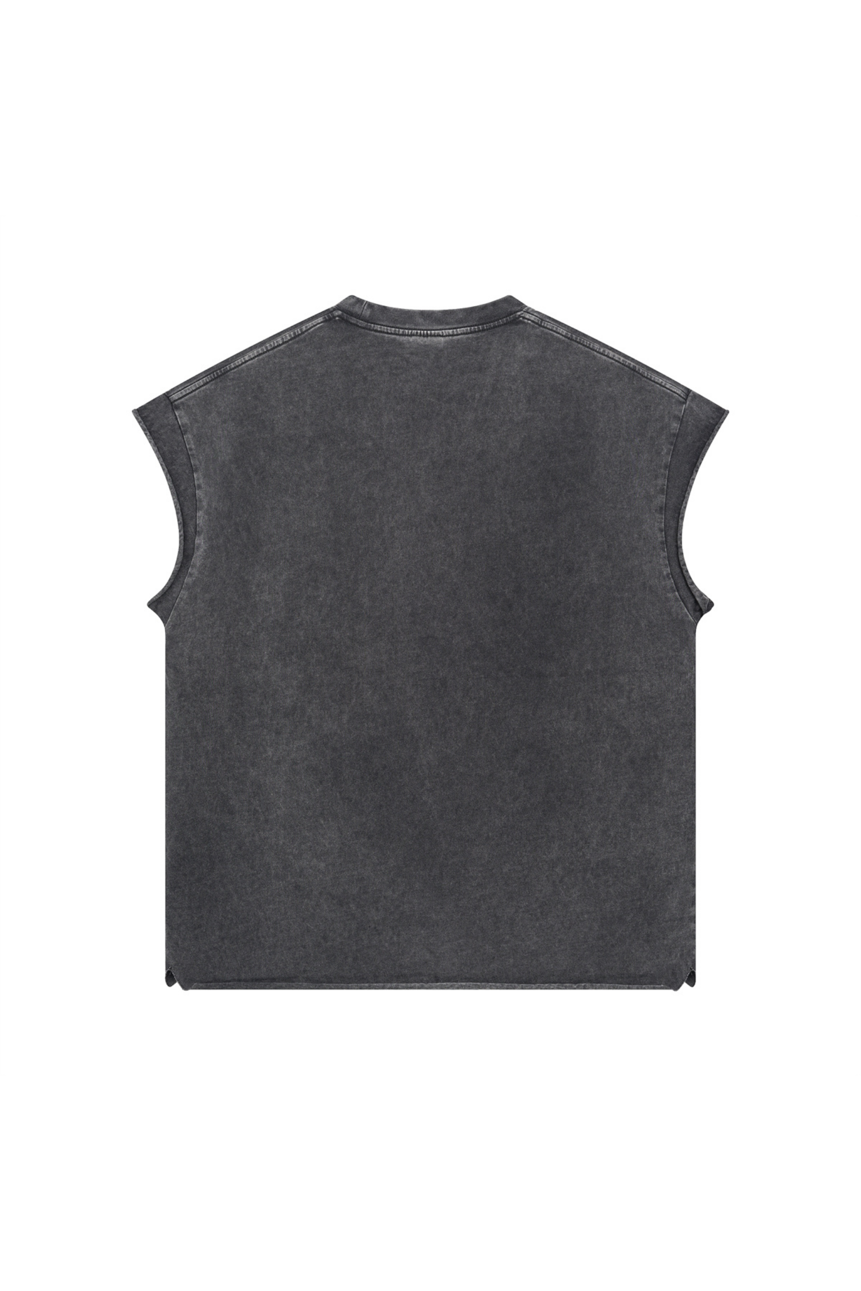 Oversized Raw-Edge Sleeveless T-Shirt