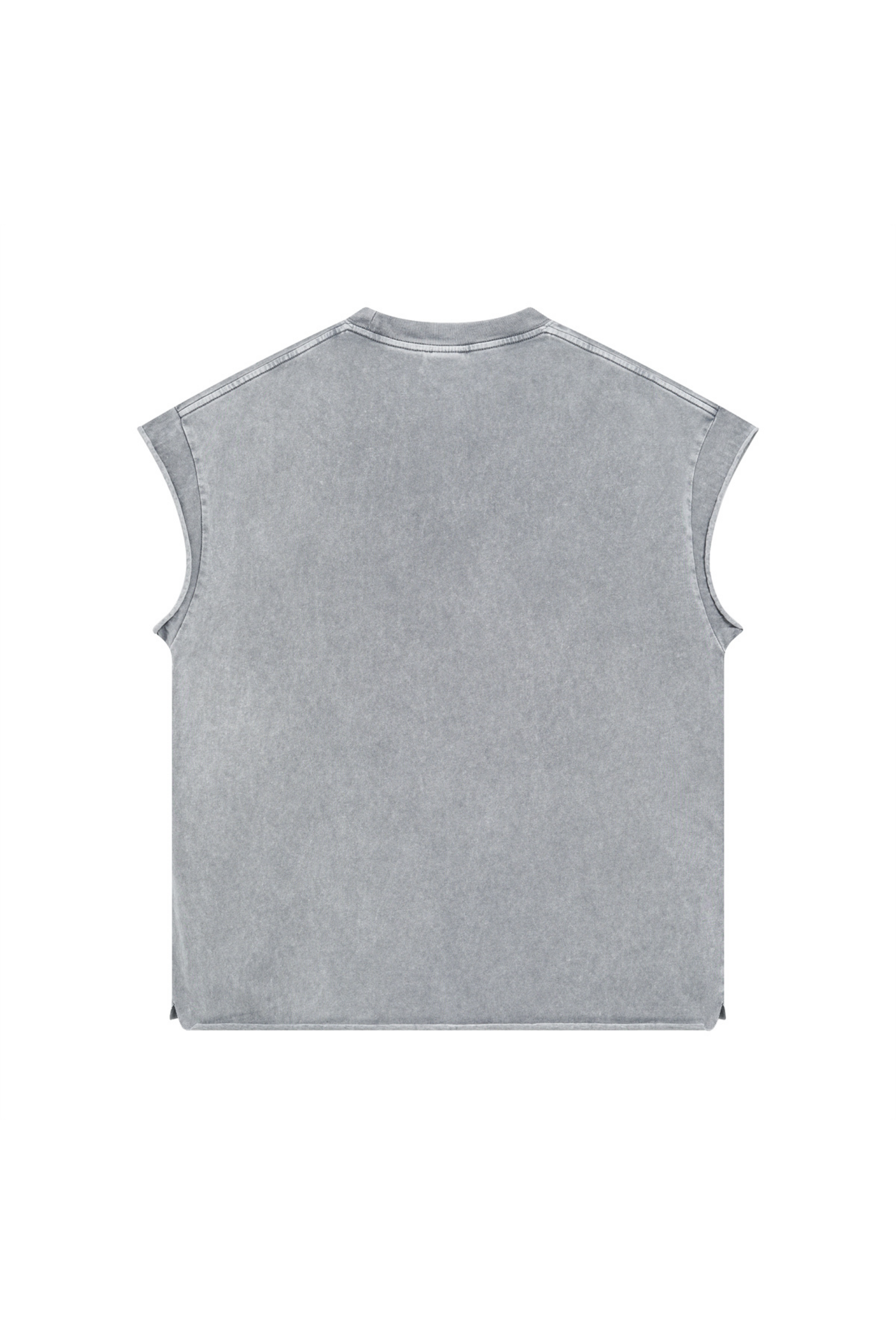 Oversized Raw-Edge Sleeveless T-Shirt