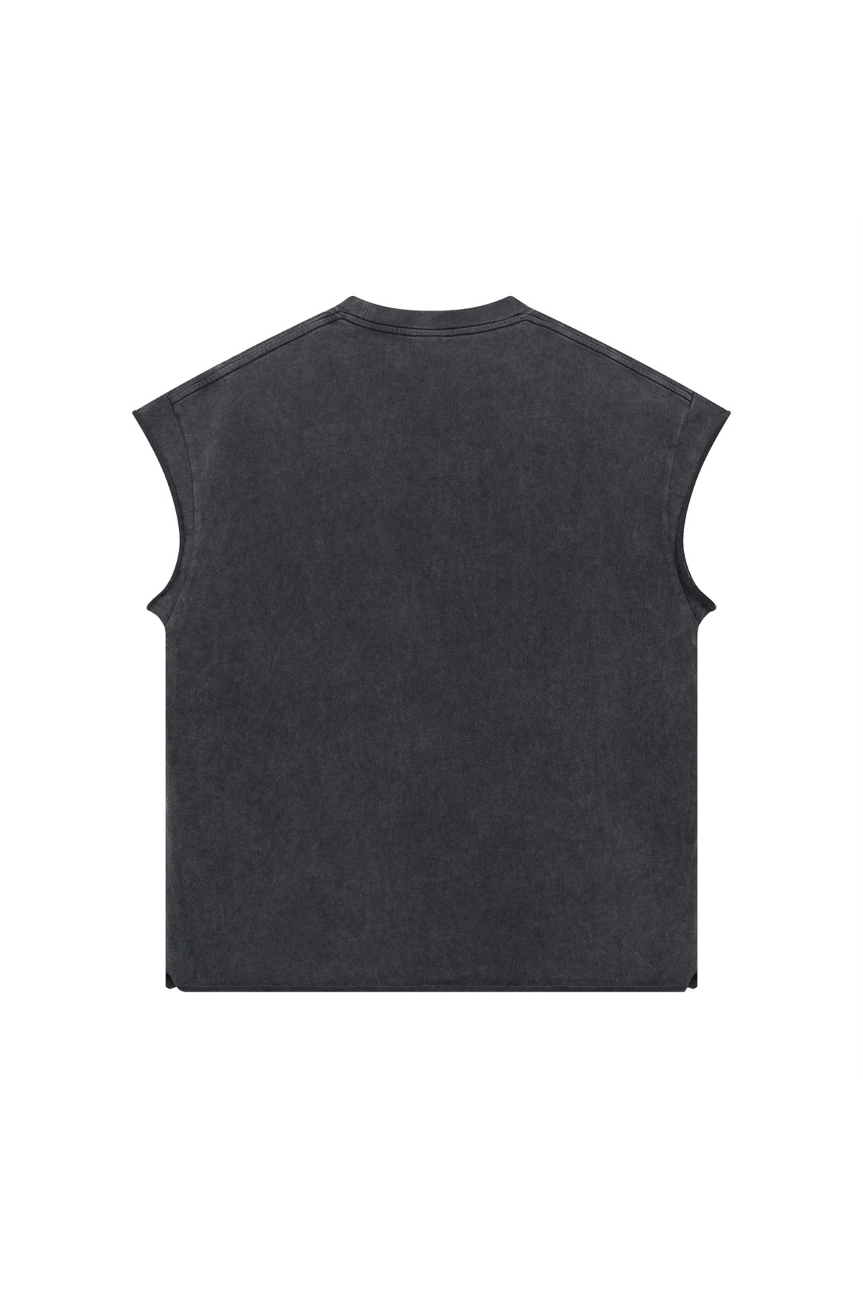 Oversized Raw-Edge Sleeveless T-Shirt