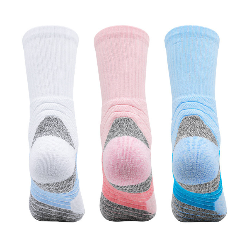 3 Pack Mens Thick Cushioned Sports Socks Black-FOURMINT