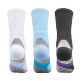 3 Pack Mens Thick Cushioned Sports Socks Black-FOURMINT