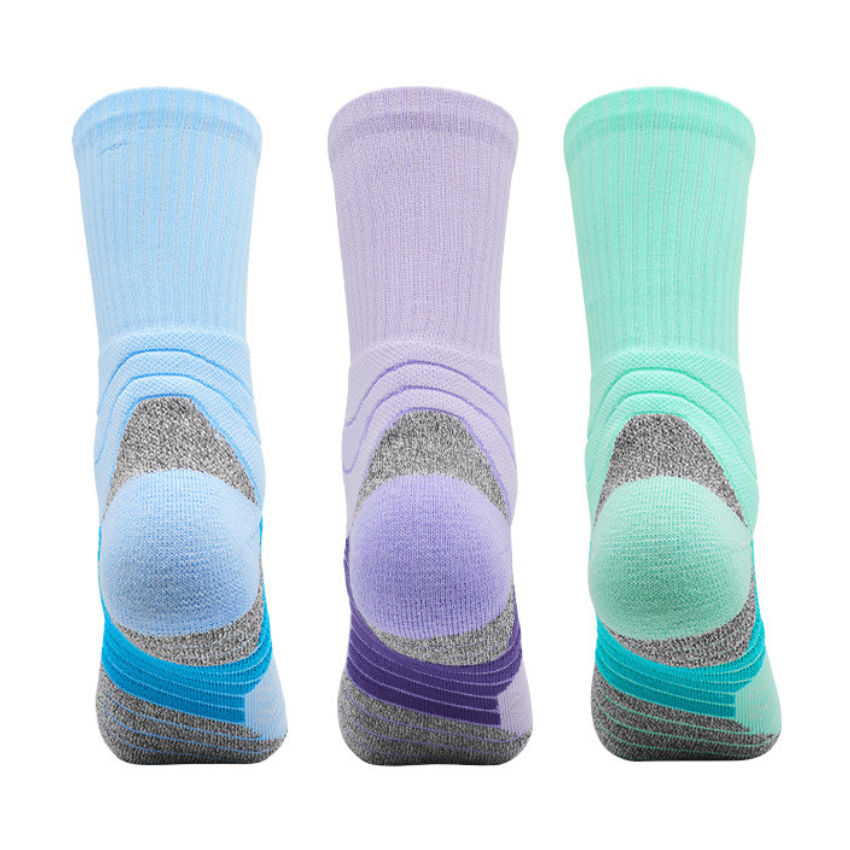 3 Pack Mens Thick Cushioned Sports Socks Black-FOURMINT
