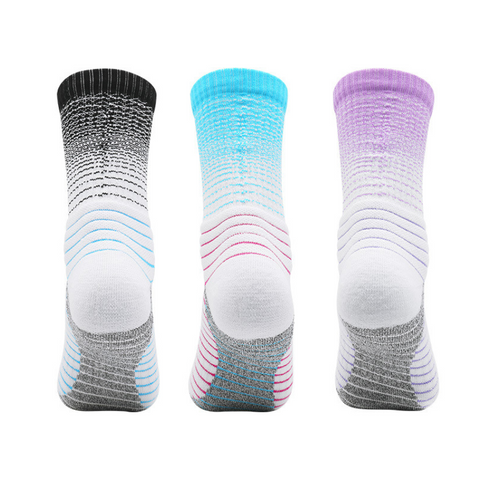 3 Pack Mens Gradients Trainer Socks Thick Cushioned-FOURMINT
