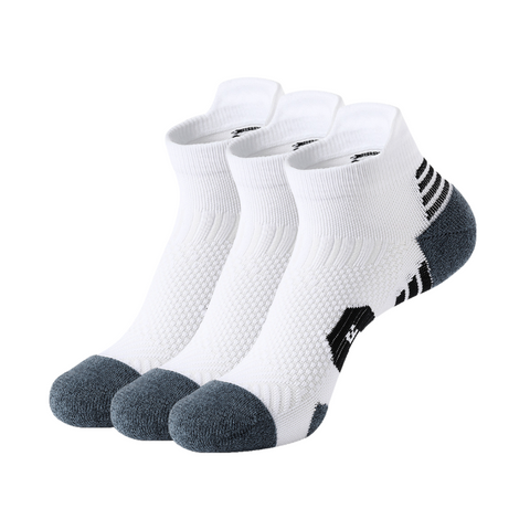 3 Pack White Running Socks Men-FOURMINT
