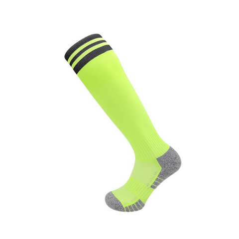 3 Pack Kids Neon Coloured Football Socks Lime Green-FOURMINT
