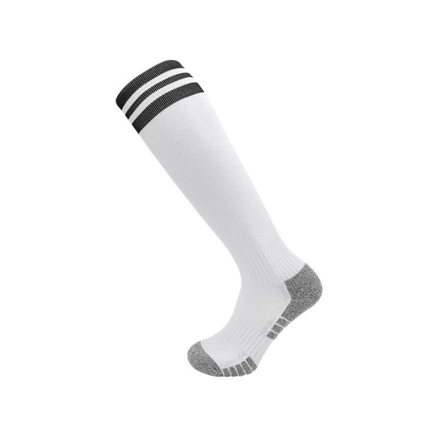 3 Pack Mens Thick Cushioned Football Socks White-FOURMINT
