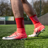 3 Pack Men's Red Football Socks With Grip-FOURMINT