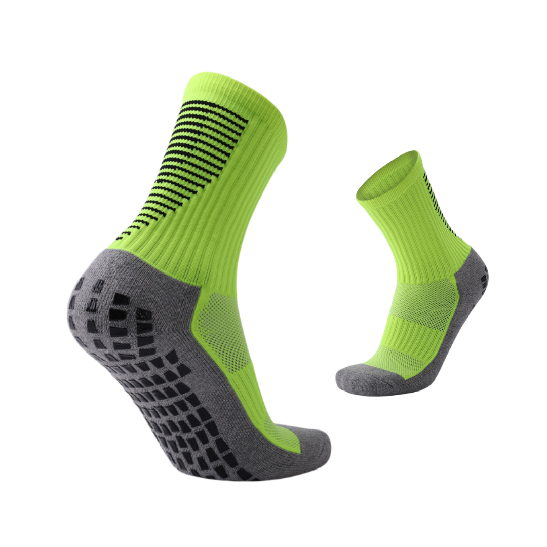 3 Pack Men's Red Football Socks With Grip-FOURMINT