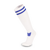 3 Pack Junior White Football Socks with Blue Striped-FOURMINT