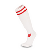 3 Pack Men's White Football Socks with Red Striped-FOURMINT