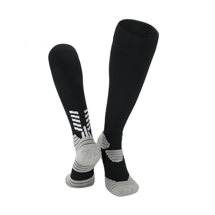 3 Pack Kids Thick Cushioned Football Socks Black-FOURMINT