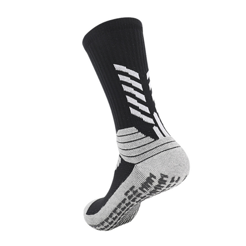 3 Pack Black Football Grip Socks Mens-FOURMINT