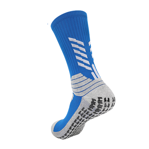 3 Pack Blue Football Grip Socks Mens-FOURMINT