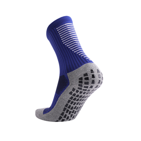 3 Pack Men's Blue Football Socks with Grip-FOURMINT