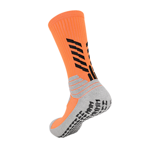 3 Pack Orange Football Grip Socks Mens-FOURMINT