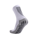3 Pack Men's White Football Socks with Grip-FOURMINT