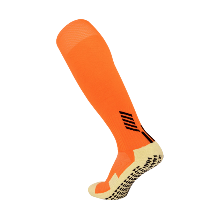 3 Pack Men's Long Football Grip Socks Orange-FOURMINT