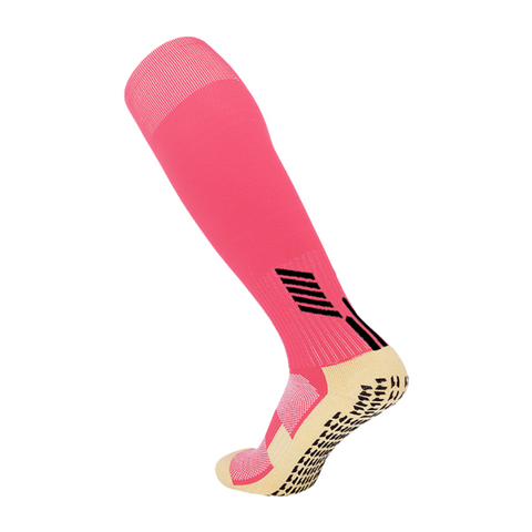 3 Pack Men's Long Football Grip Socks Pink-FOURMINT