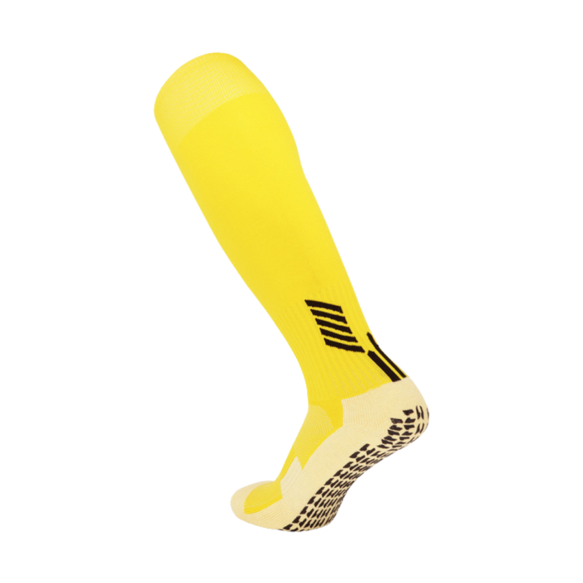 3 Pack Men's Long Football Grip Socks Yellow-FOURMINT