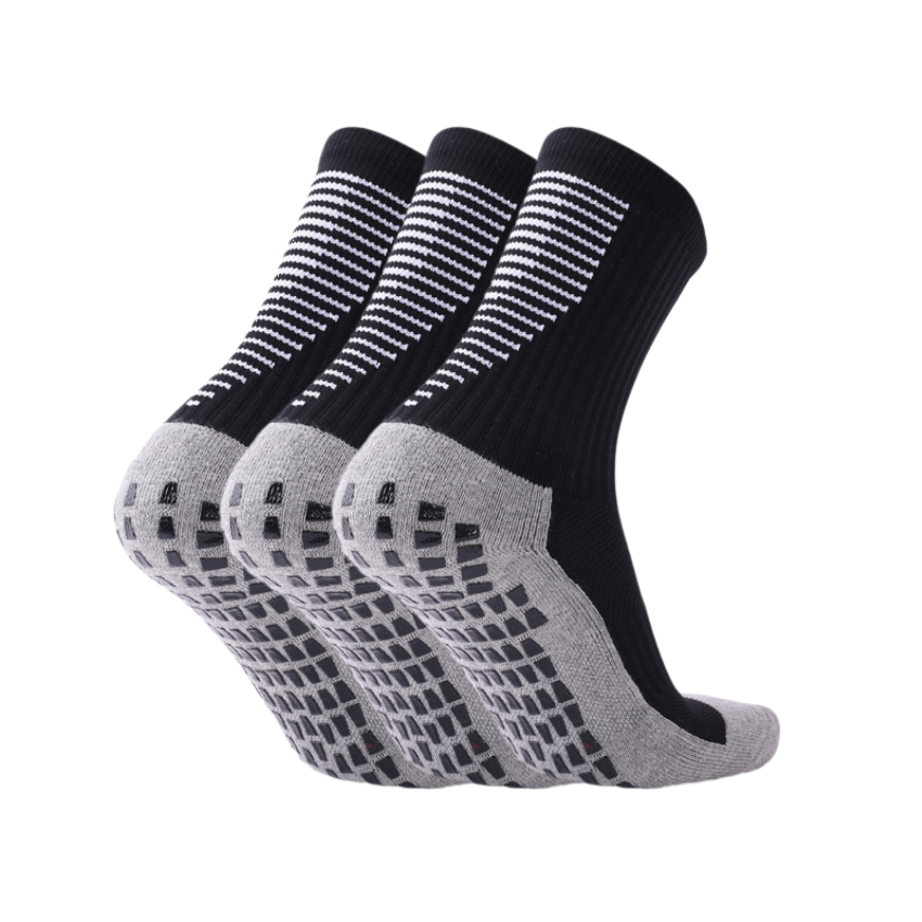 3 Pack Kids Anti Slip Football Grip Socks-FOURMINT